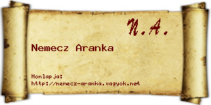 Nemecz Aranka névjegykártya